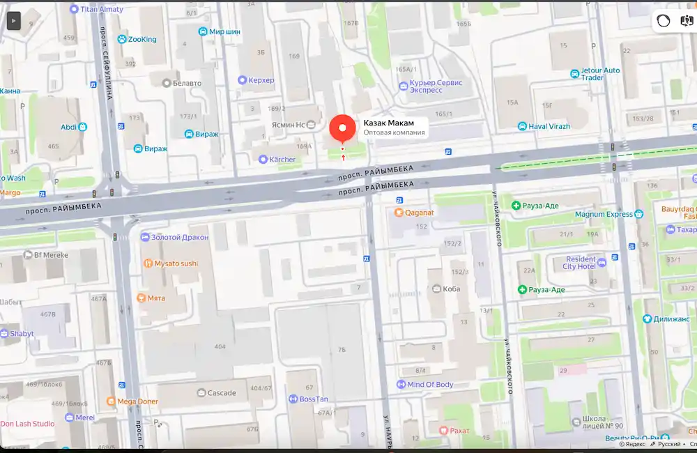Карта расположения офиса Colorskm